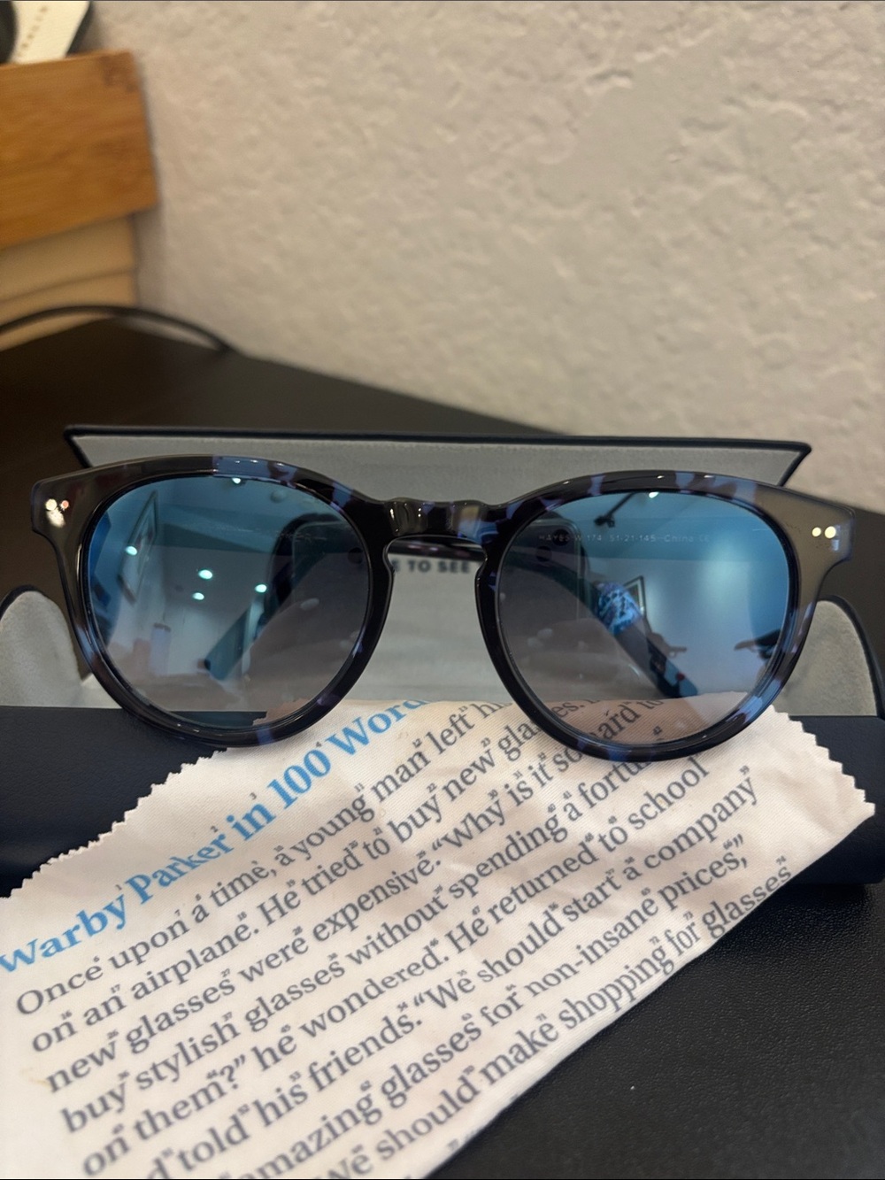 Warby Parker Hayes Riverbed Tortoise Round Sunglasses With Mirrored Lenses